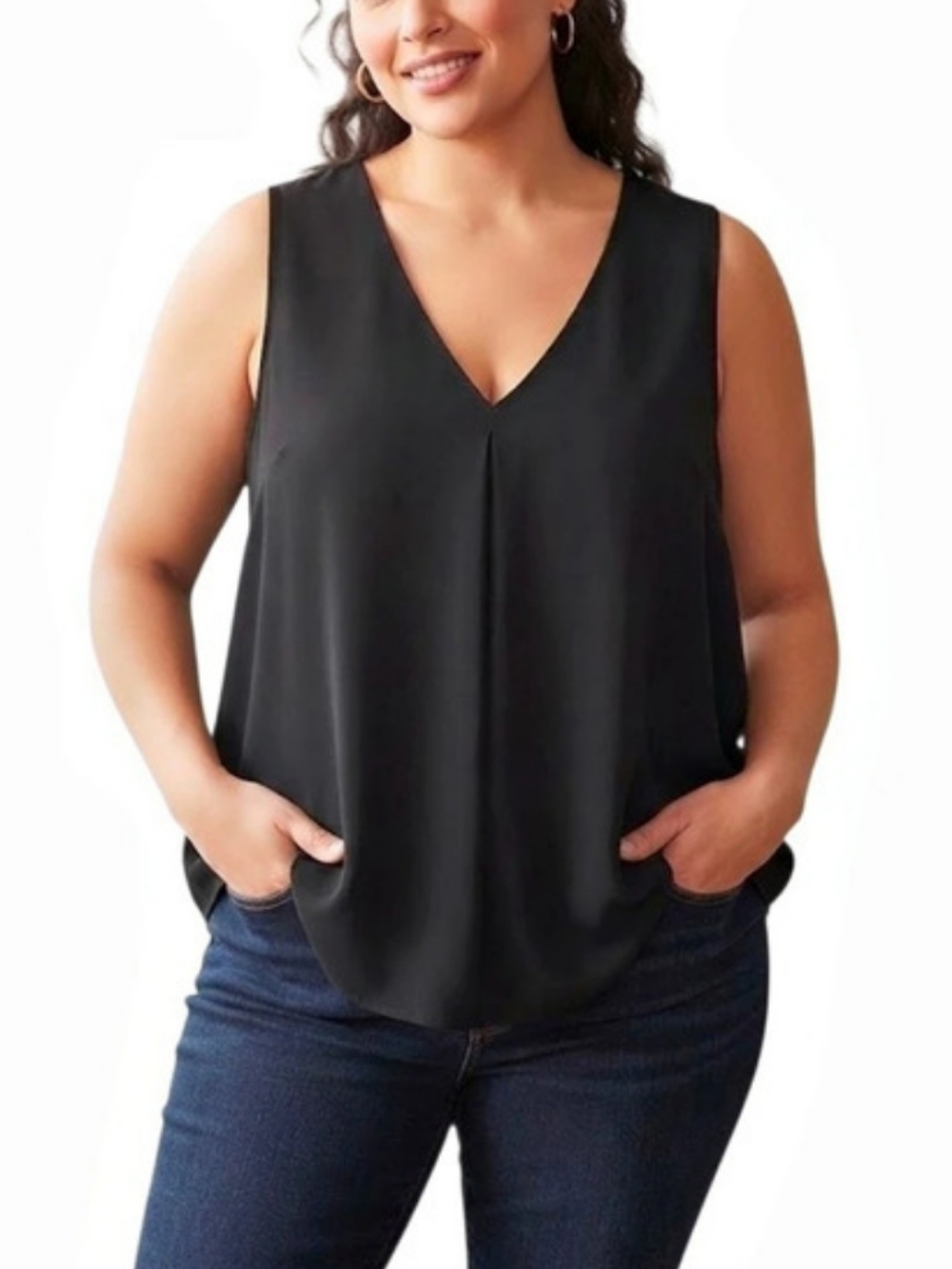 Vince Camuto V-Neck Sleeveless Blouse Size XLarge